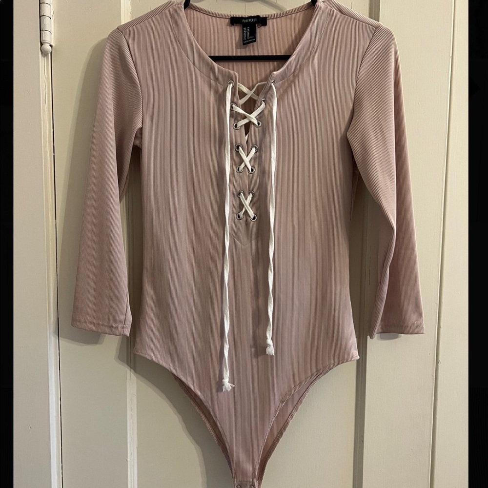 Pink Lace-up Bodysuit Women’s M
